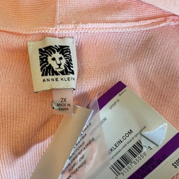 Ann Klein Cherry Blossom Pink Open Cardigan, size 2X - Picture 4 of 4